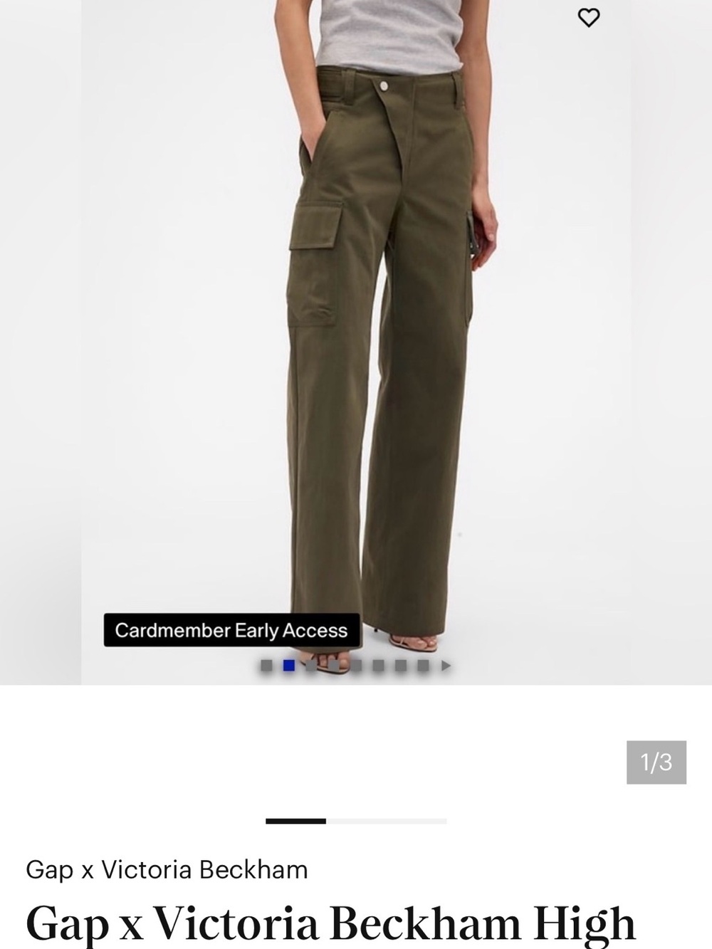 Victoria Beckham Wide-Leg Cargo Pants - Olive Green